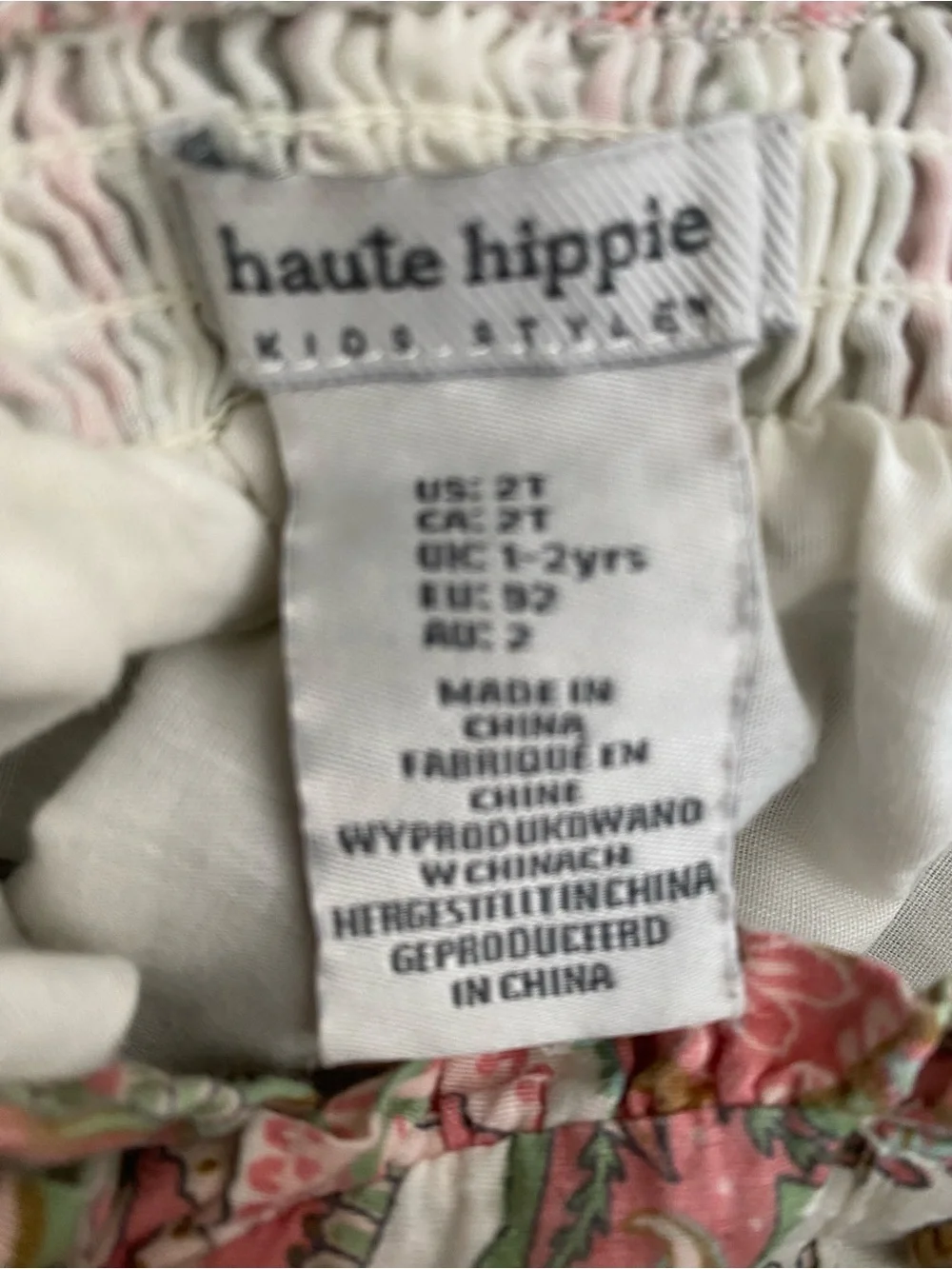Haute Hippie Boho Girls Paisley Pompom Trim Pink Mint Adorable Summer Dress 2T